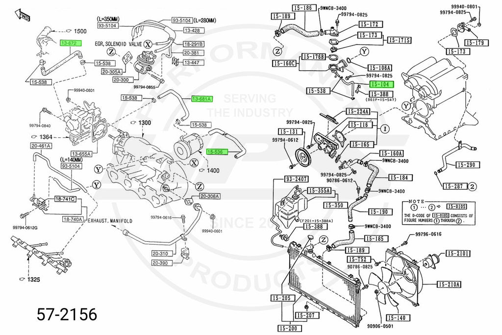 HPS 57-2156-BLK Silicone Bypass Coolant Hose Black