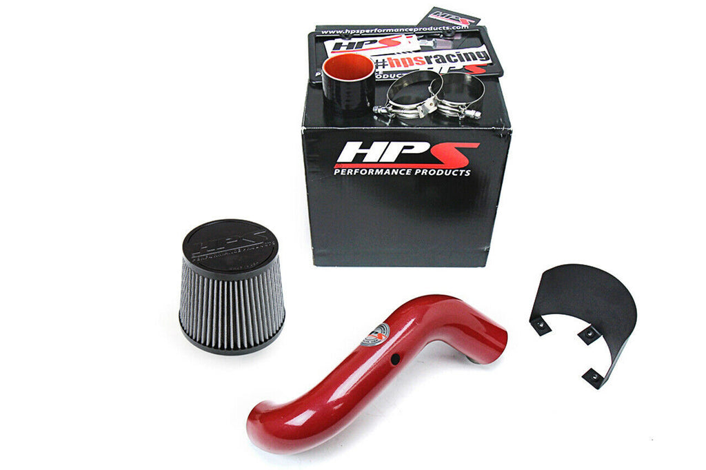 HPS 827-121R Red Shortram Air Intake Kit + Heat Shield Cool Short Ram SRI