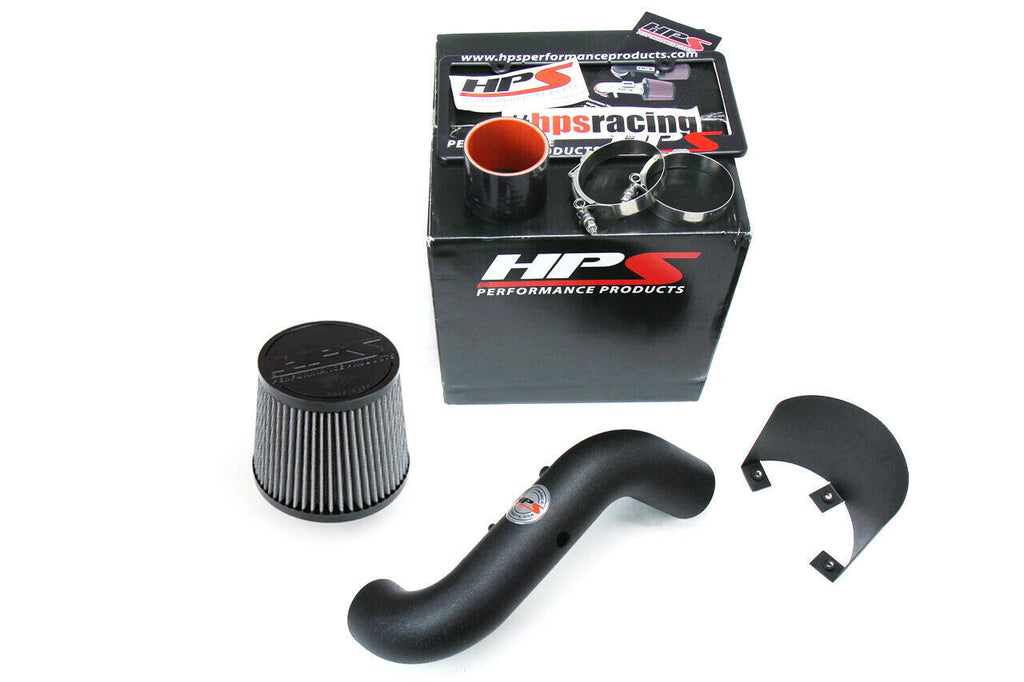 HPS 827-121WB Black Shortram Air Intake Kit + Heat Shield Cool Short Ram SRI