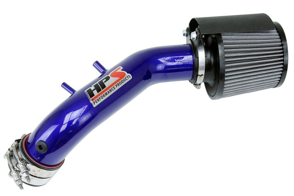 HPS 827-122BL Blue Shortram Air Intake Kit + Heat Shield Cool Short Ram SRI