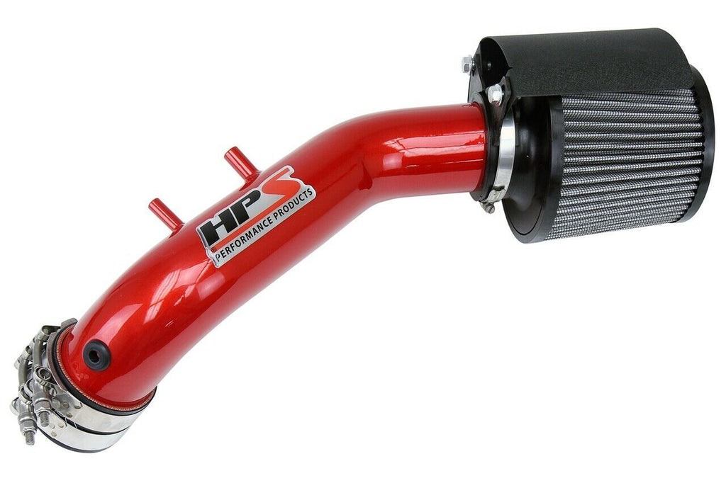 HPS 827-122R Red Shortram Air Intake Kit + Heat Shield Cool Short Ram SRI