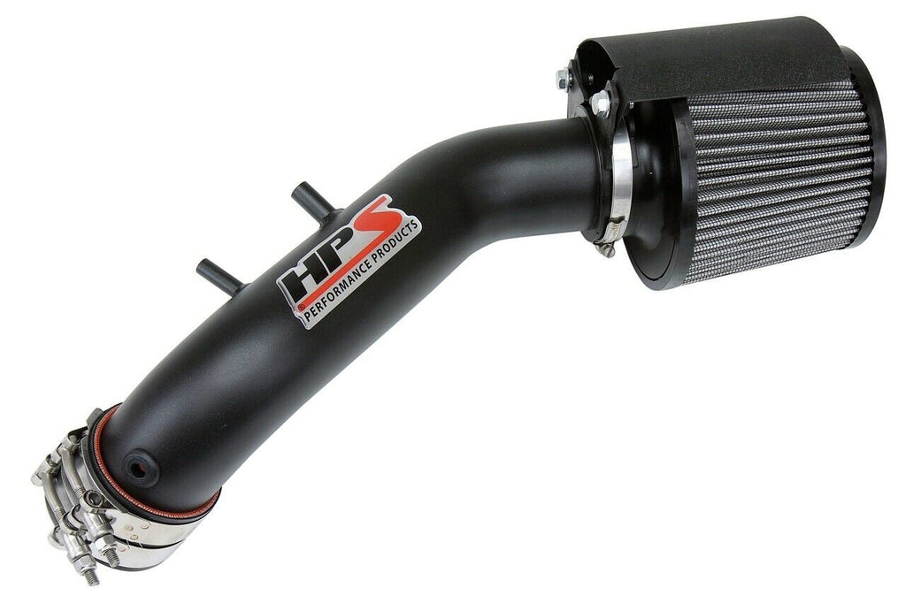 HPS 827-122WB Black Shortram Air Intake Kit + Heat Shield Cool Short Ram SRI