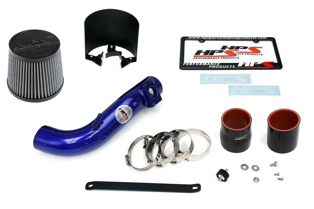 HPS 827-162BL Blue Shortram Air Intake Kit + Heat Shield Cool Short Ram SRI