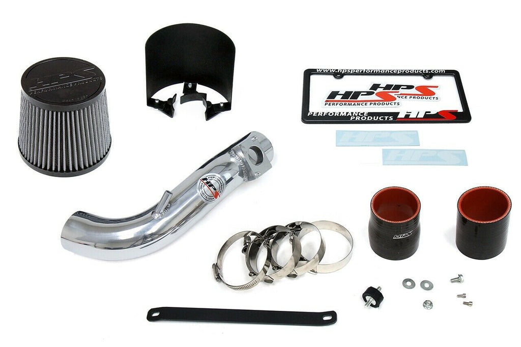 HPS 827-162P Polish Shortram Air Intake Kit + Heat Shield Cool Short Ram SRI