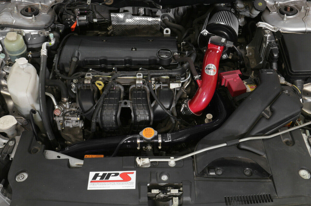 HPS 827-162R Red Shortram Air Intake Kit + Heat Shield Cool Short Ram SRI