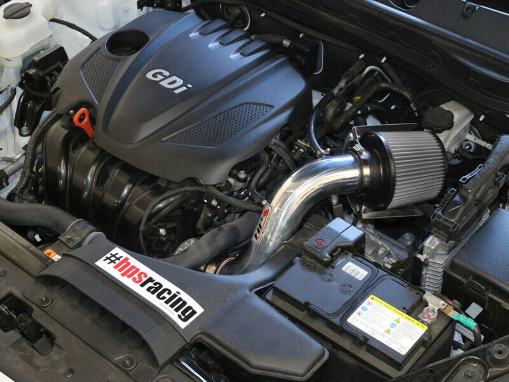 HPS 827-267P Polish Shortram Air Intake for 2011-2014 Hyundai Sonata 2.4L