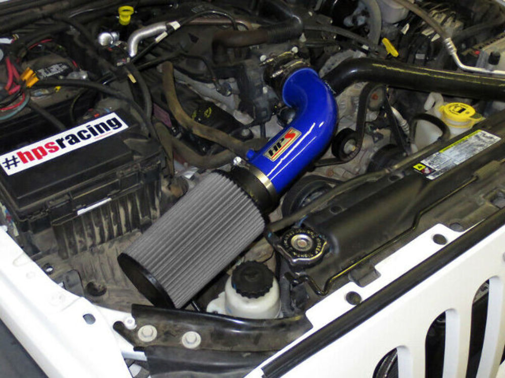 HPS 827-300BL Blue Shortram Air Intake Kit for 07-11 Jeep Wrangler 3.8L V6