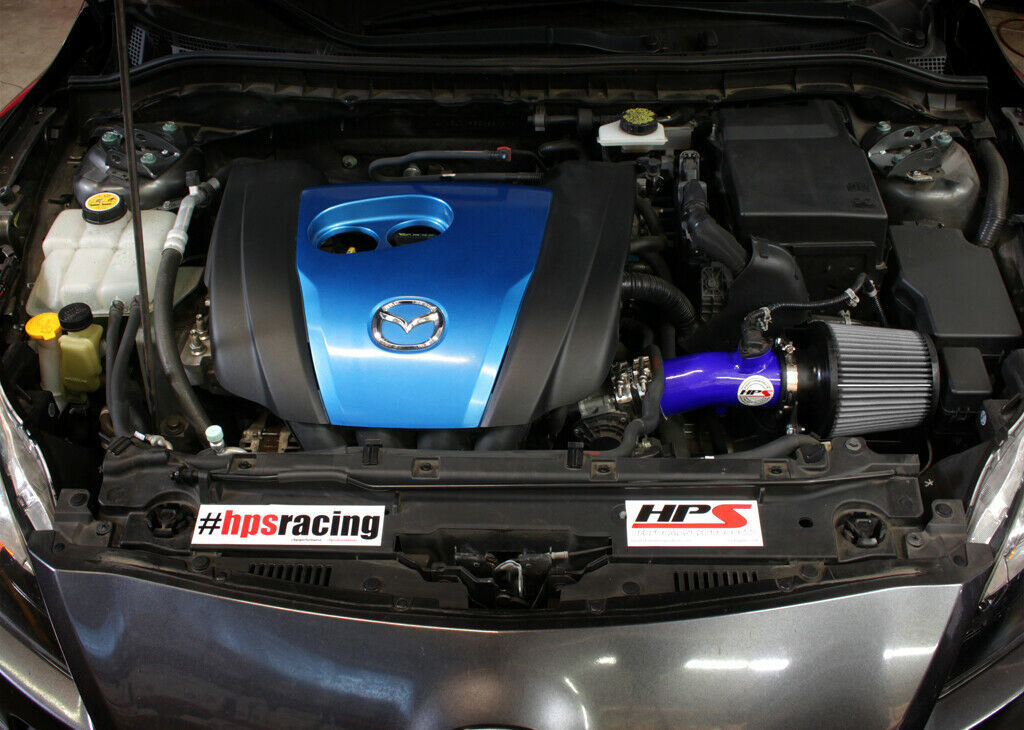 HPS 827-531BL Blue Shortram Air Intake for 2012-2013 Mazda Mazda3 2.0L Skyactiv