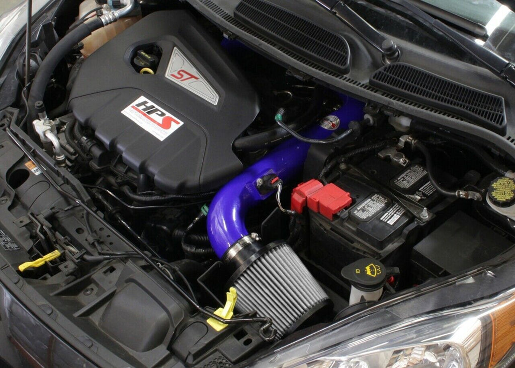 HPS 827-553BL Blue Cold Air Intake Kit for 14-15 Ford Fiesta ST 1.6L Turbo