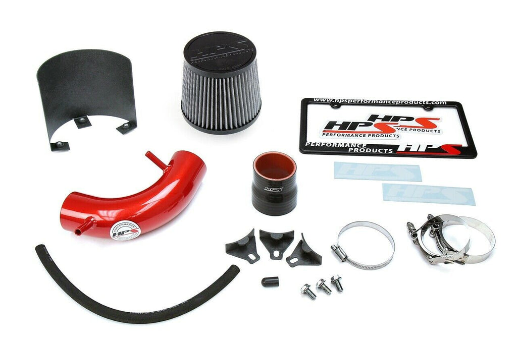 HPS 827-580R Red Shortram Air Intake Kit for 14-15 Ford Fiesta 1.6L Non Turbo