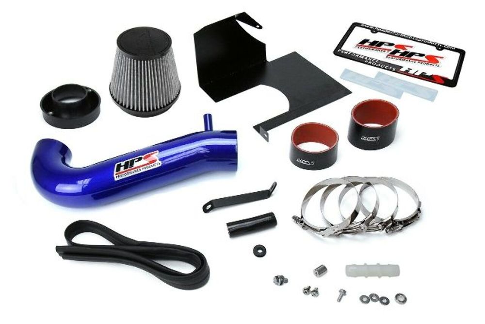 HPS 827-600BL Blue Shortram Air Intake Kit + Heat Shield Cool Short Ram SRI