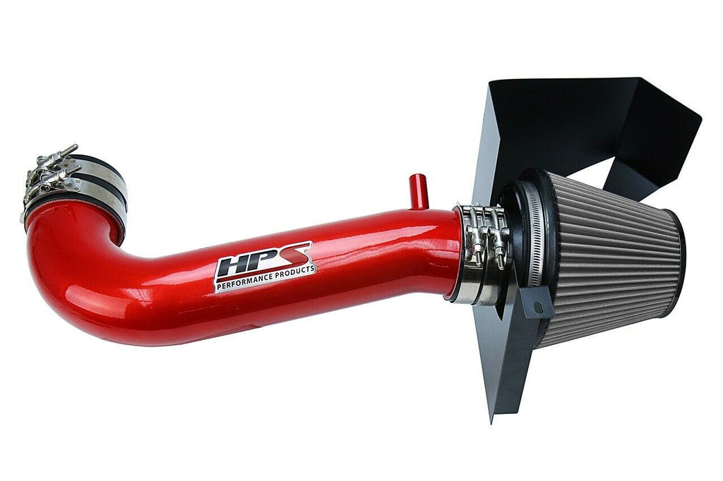 HPS 827-600R Red Shortram Air Intake Kit + Heat Shield Cool Short Ram SRI