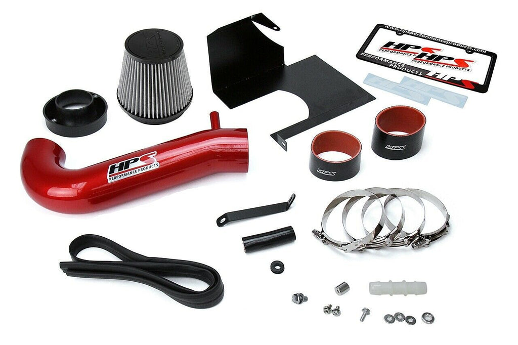 HPS 827-600R Red Shortram Air Intake Kit + Heat Shield Cool Short Ram SRI