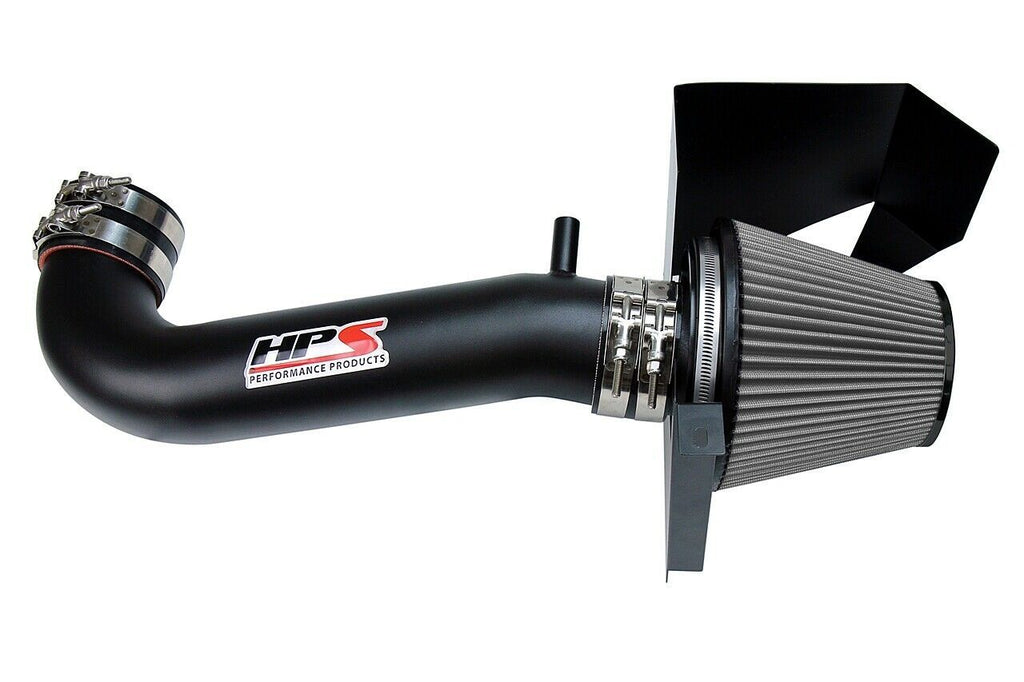 HPS 827-600WB Black Shortram Air Intake Kit + Heat Shield Cool Short Ram SRI