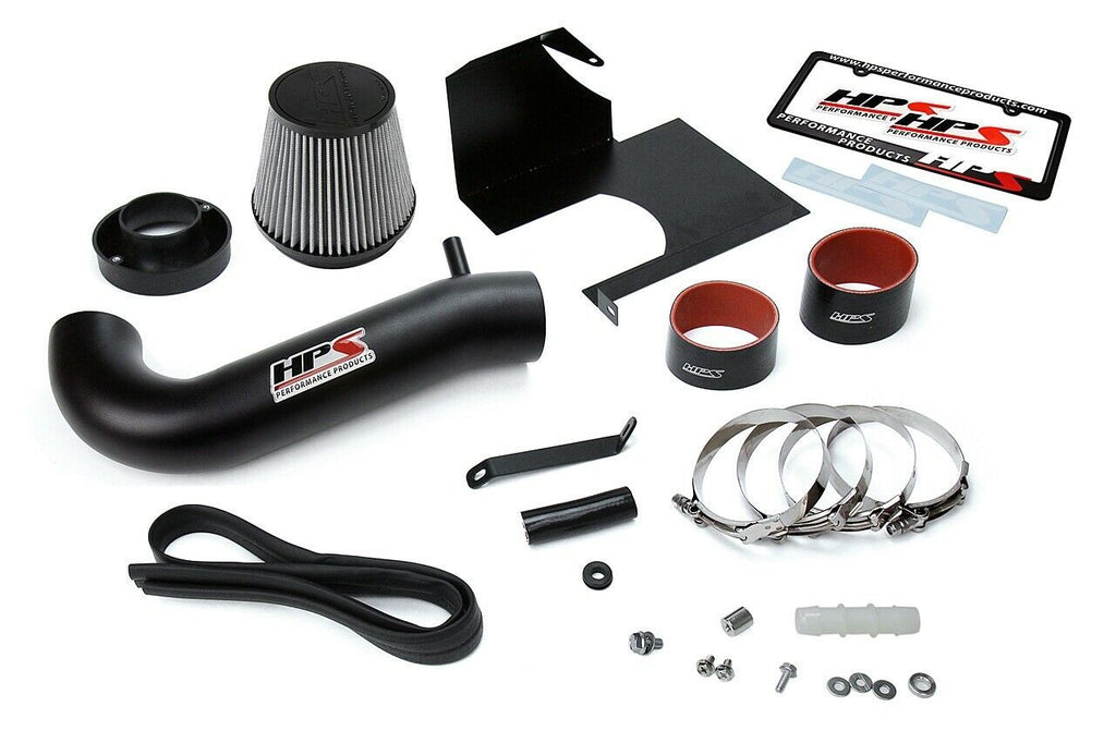 HPS 827-600WB Black Shortram Air Intake Kit + Heat Shield Cool Short Ram SRI