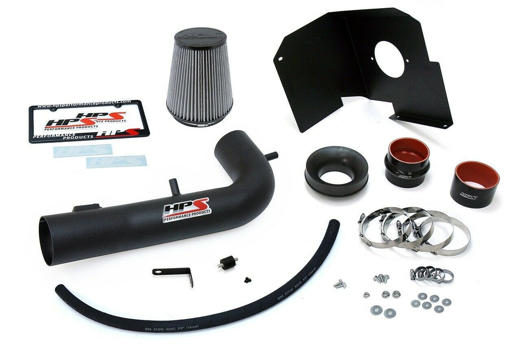 HPS 827-603WB Black Cold Air Intake Kit Heat Shield Cool Ram 827-603WB-1