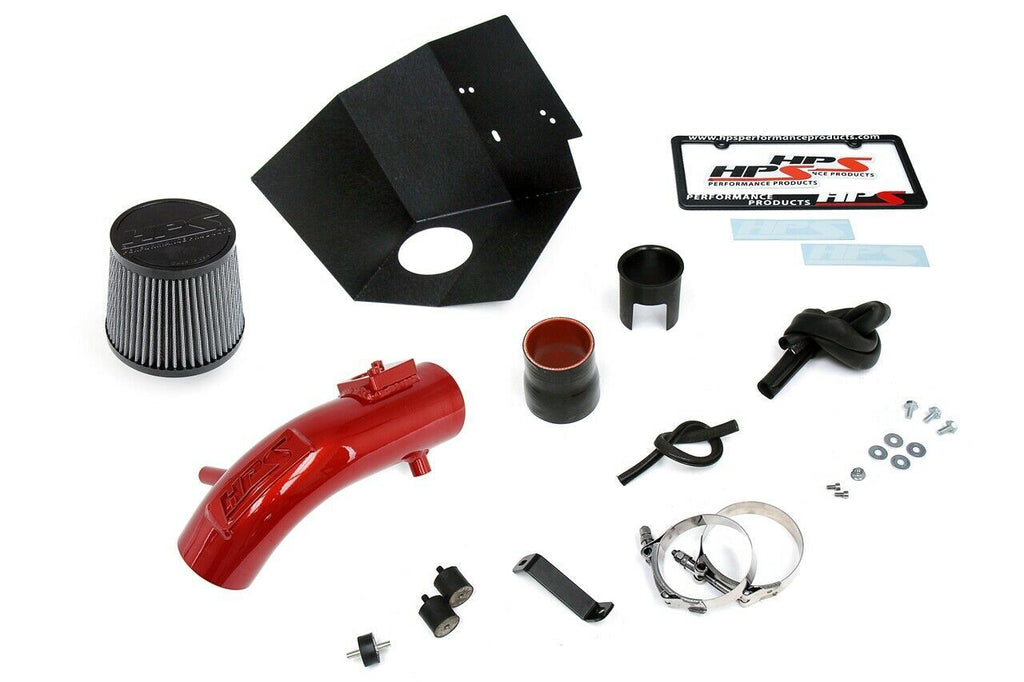 HPS 827-619R Red Shortram Air Intake Kit Heat Shield Cool Ram 827-619R