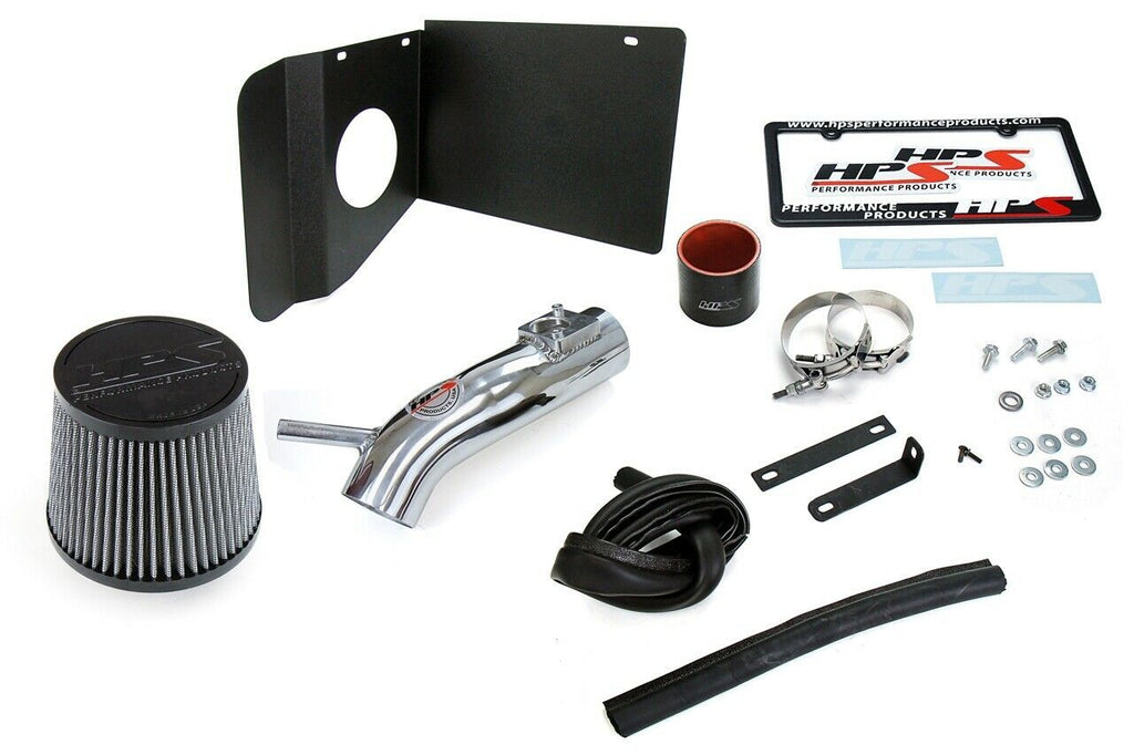 HPS 827-631P Polish Shortram Air Intake Kit Heat Shield CHR Short Ram