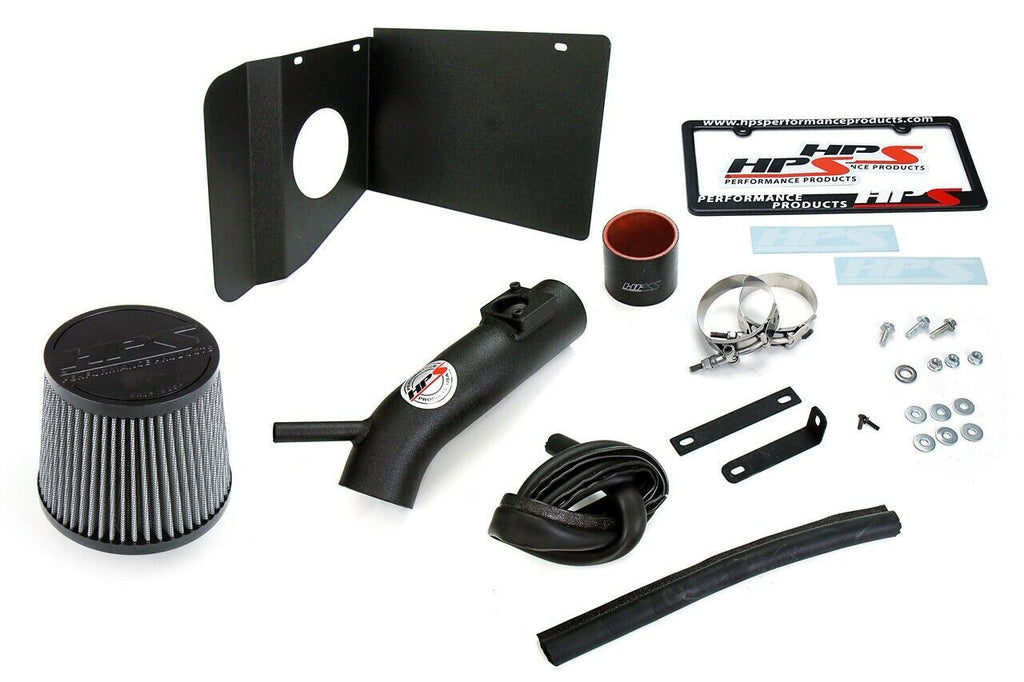 HPS 827-631WB Black Shortram Air Intake Kit Heat Shield CHR Short Ram