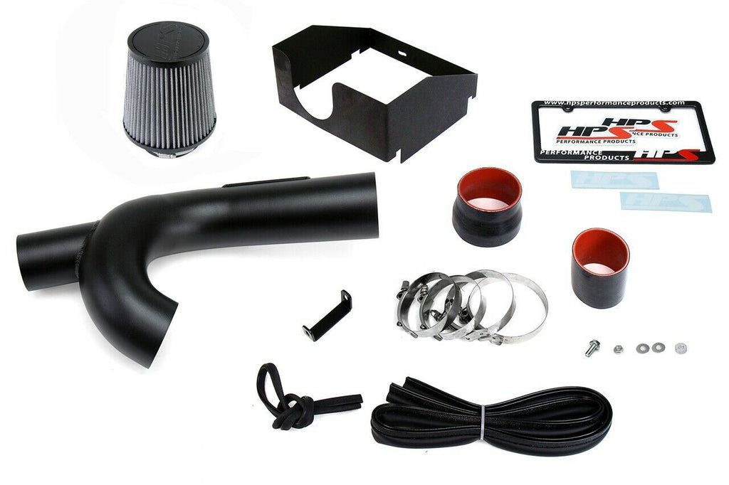 HPS 827-634WB Black Cold Air Intake Kit Heat Shield Cool Ram 827-634WB-1