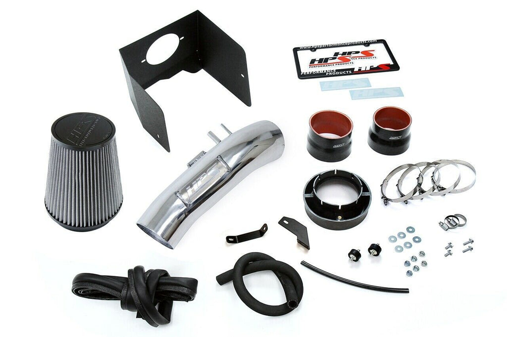 HPS 827-635P Polish Cold Air Intake Kit Heat Shield Cool Ram 827-635P