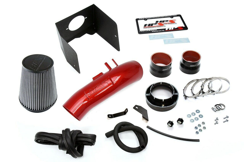 HPS 827-635R Red Cold Air Intake Kit Heat Shield Cool Ram 827-635R