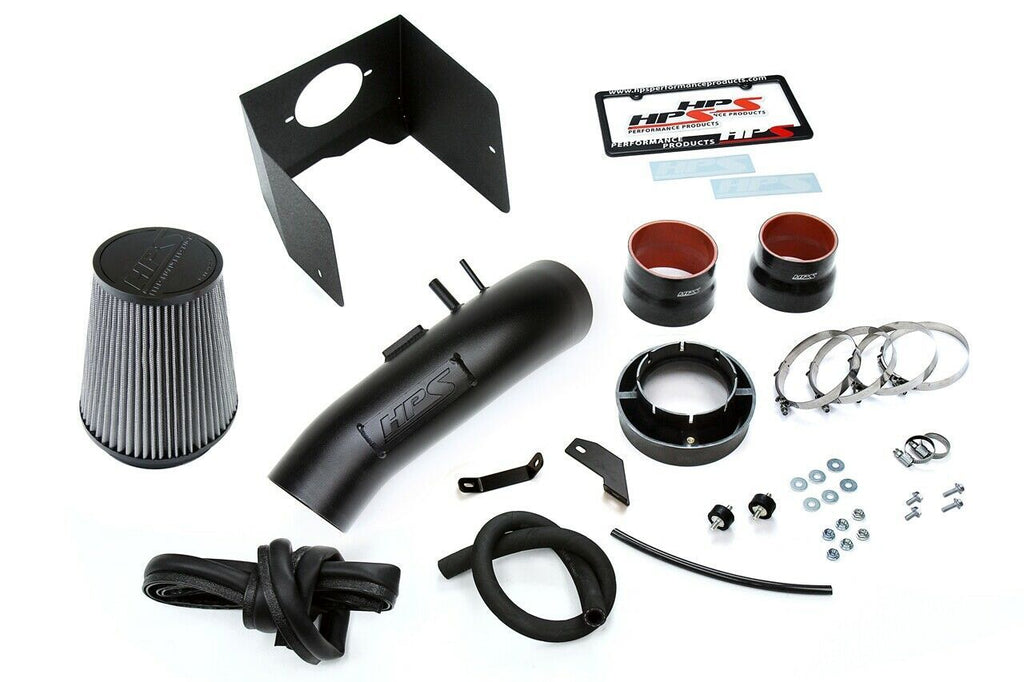 HPS 827-635WB Black Cold Air Intake Kit Heat Shield Cool Ram 827-635WB