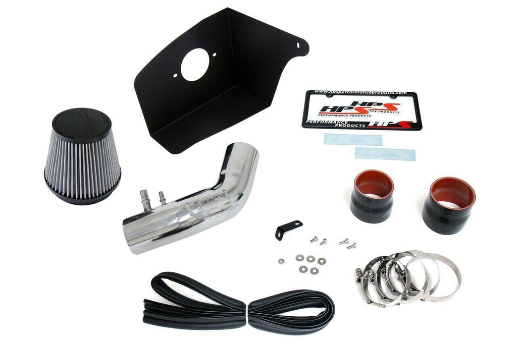 HPS 827-638P Polish Cold Air Intake Kit for 15-17 Ford Mustang 3.7L V6