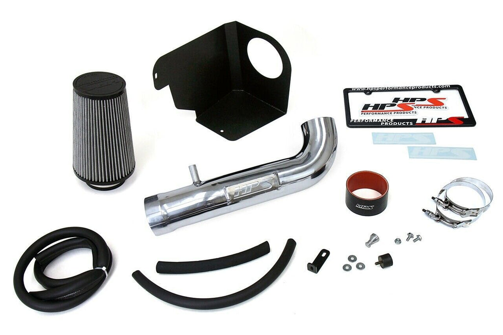 HPS 827-664P Polish Cold Air Intake Kit for 12-18 Jeep Wrangler JK 3.6L V6