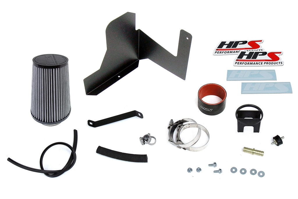 HPS Blue Shortram Air Intake Kit & Heat Shield Cool Short Ram SRI 827-684BL