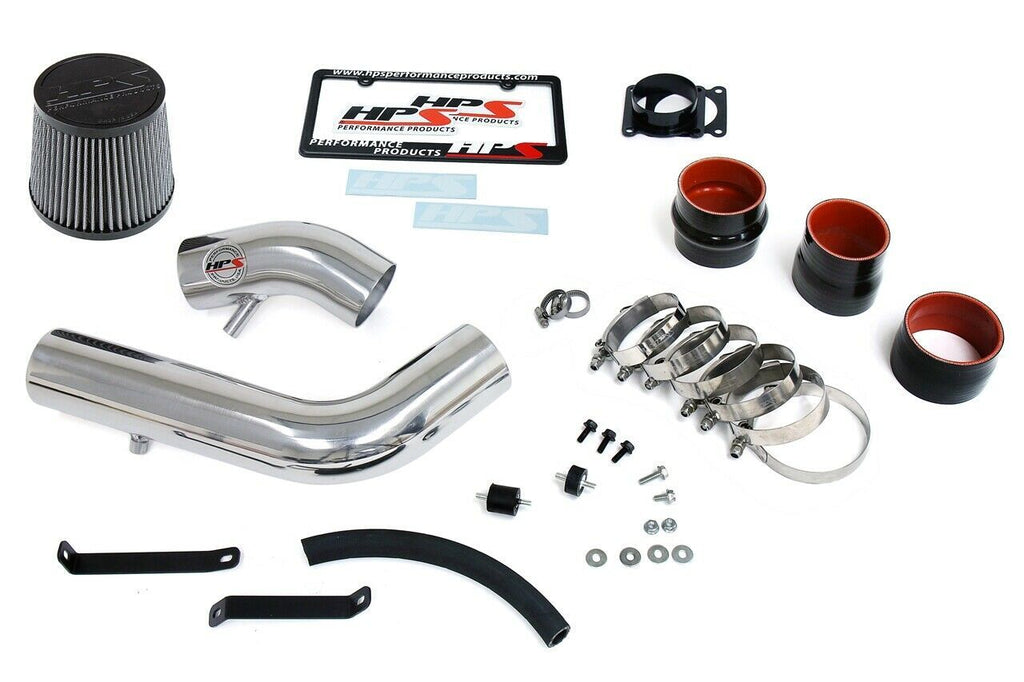 HPS 837-570P Polish Cold Air Intake Kit Cool Long Ram CAI (Converts to shortram)