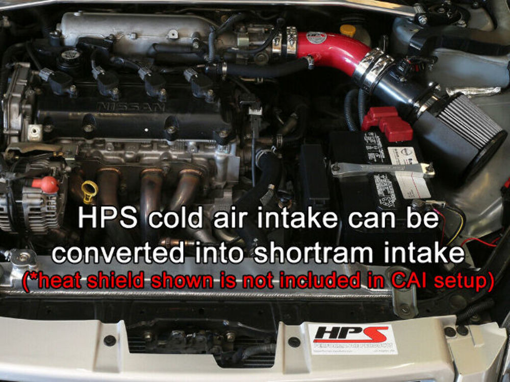 HPS 837-570R Red Cold Air Intake Kit Cool Long Ram CAI (Converts to shortram)