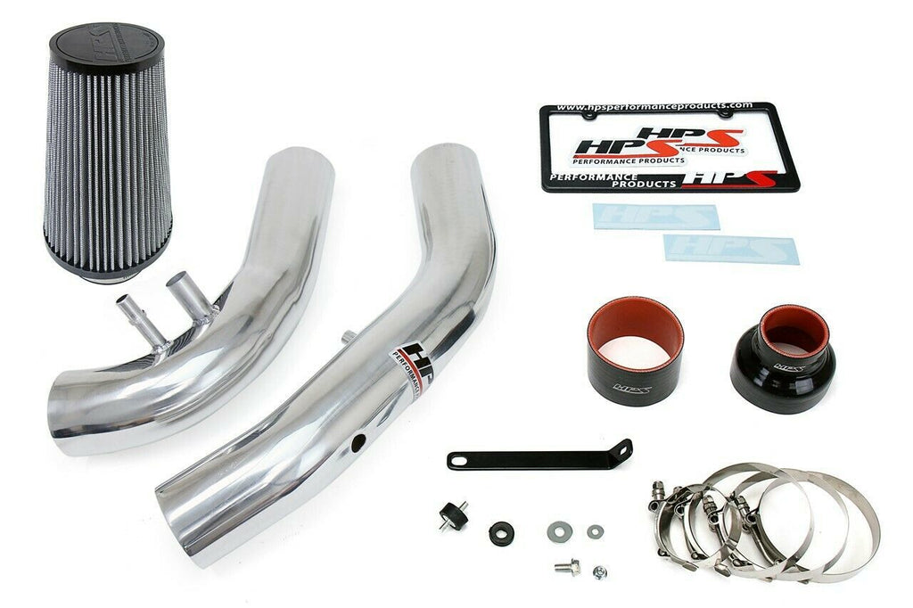 HPS 837-575P Polish Cold Air Intake Kit for 15-17 Ford Mustang 2.3L Turbo