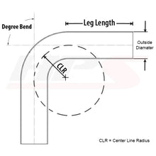 Load image into Gallery viewer, HPS 2&quot; OD 100 Degree Bend 6061 Aluminum Elbow Pipe 16 Gauge w/ 2&quot; CLR