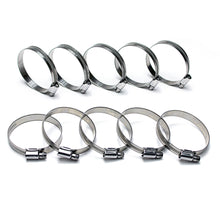 Load image into Gallery viewer, HPS Steel Embossed Hose Clamps Size 4 10pc Pack 7/16&quot; 11/16&quot; (11mm-17mm)