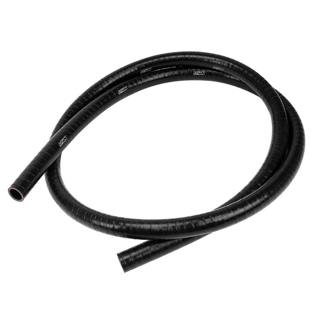 HPS FKM-025-BLK 1/4" ID Sold per feet 1-ply Black FKM Lined Silicone Hose