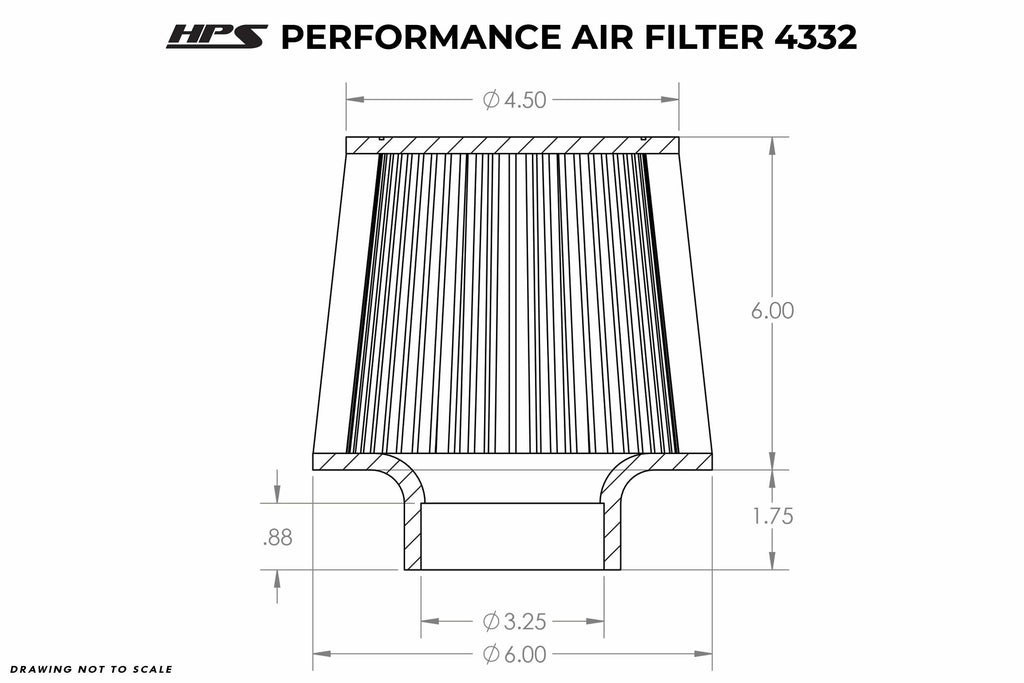 HPS HPS-4332 Universal Air Filter (Oiled)