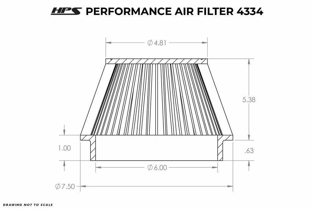 HPS HPS-4334 Universal Air Filter (Oiled)