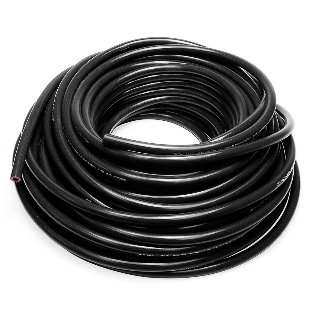 HPS HTHH-013-BLKx100 1/8" ID 100 Feet Roll 1-ply Black Silicone Heater Hose