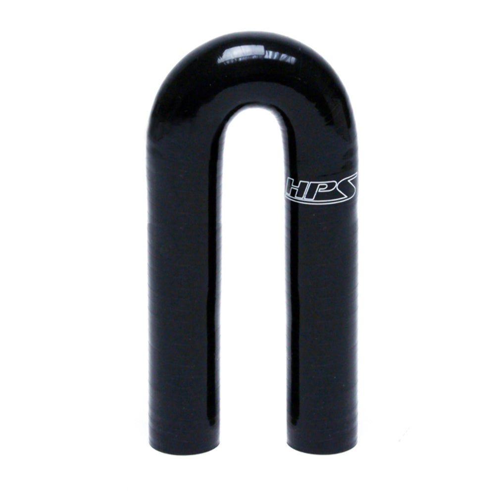 HPS 1/2" ID 4-1/2" Black Silicone 180 Deg. U Bend Elbow Coupler Hose