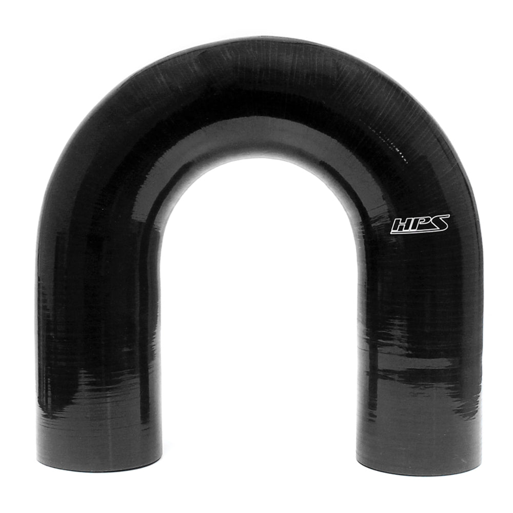 HPS HTSEC180 1-5/8" ID 4-1/2" Black Silicone 180 Deg. U Bend Elbow Coupler Hose