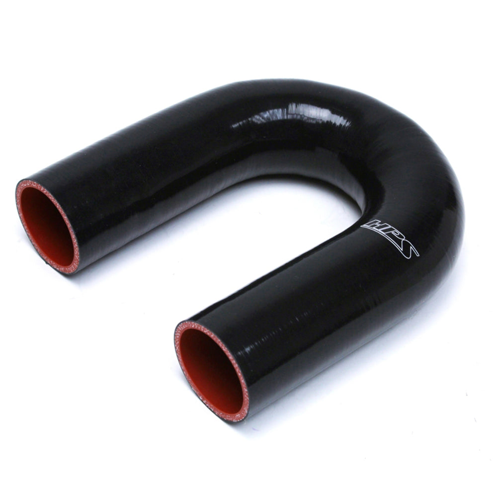 HPS HTSEC180 1-5/8" ID 4-1/2" Black Silicone 180 Deg. U Bend Elbow Coupler Hose