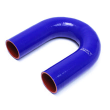 Load image into Gallery viewer, HPS HTSEC180 1-5/8&quot; ID 4-1/2&quot; Blue Silicone 180 Deg. U Bend Elbow Coupler Hose