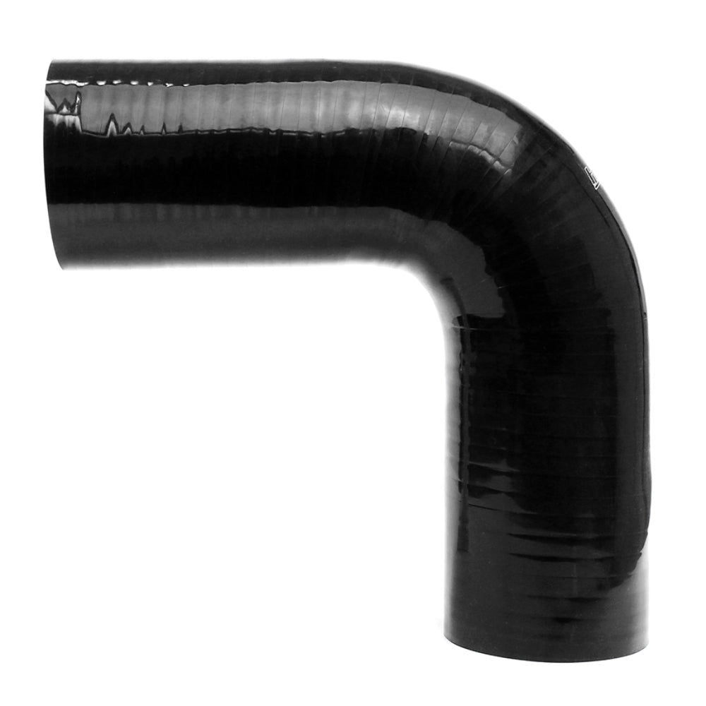 HPS HTSEC90-025-BLK 1/4" ID 4" 4-ply Black Silicone 90 Degree Elbow Coupler Hose