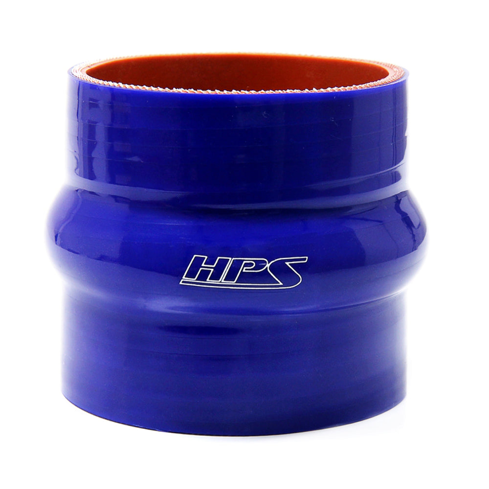 HPS HTSHC-225-L4-BLUE 2-1/4" ID 4" 4-ply Blue Silicone Hump Coupler Hose