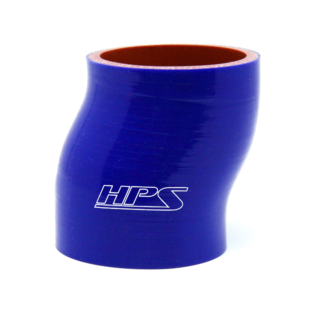 HPS HTSOC-400-BLUE 4" ID 3" 4-ply Blue Silicone Offset Coupler Hose