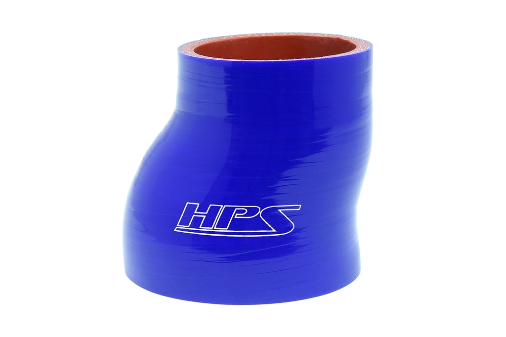 HPS HTSOR-250-350 2-1/2"-3-1/2" ID 3" Blue Silicone Offset Reducer Coupler Hose