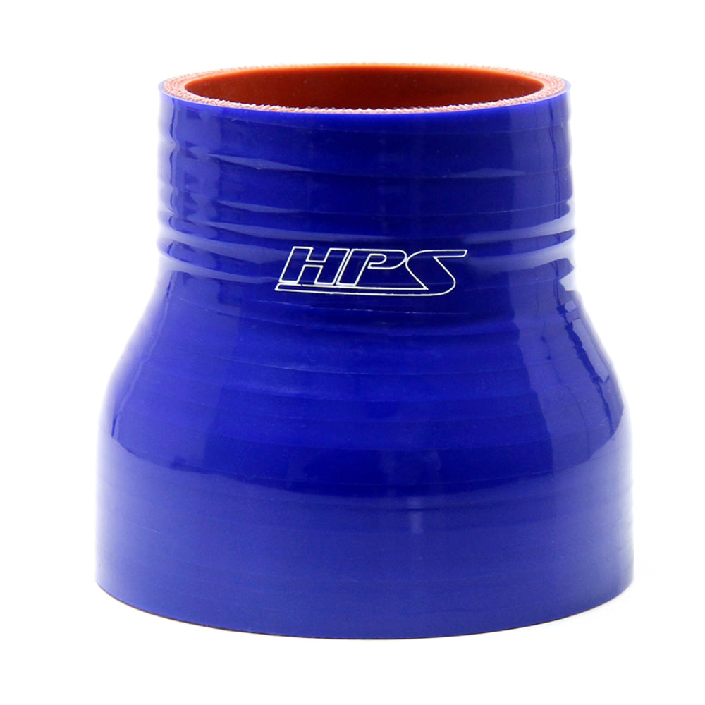 HPS HTSR-050-062-BLUE 1/2" - 5/8" ID 3" 4-ply Blue Silicone Reducer Coupler Hose