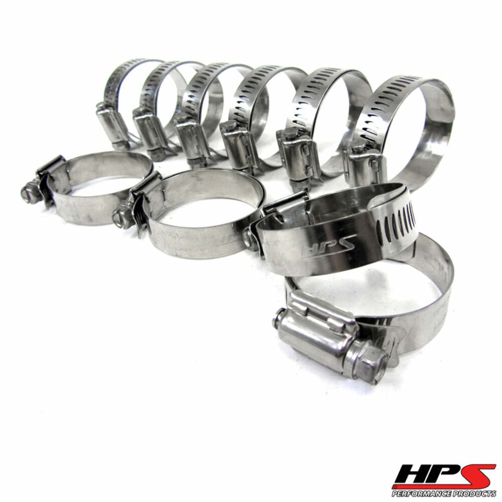 HPS Stainless Steel Worm Gear Liner Clamp Size 80 10pc Pack 4-5/8" – 5-1/2"