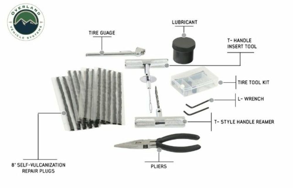 Overland 12030001 Tire Plug Repair Kit 53 Piece Off Road Truck Jeep